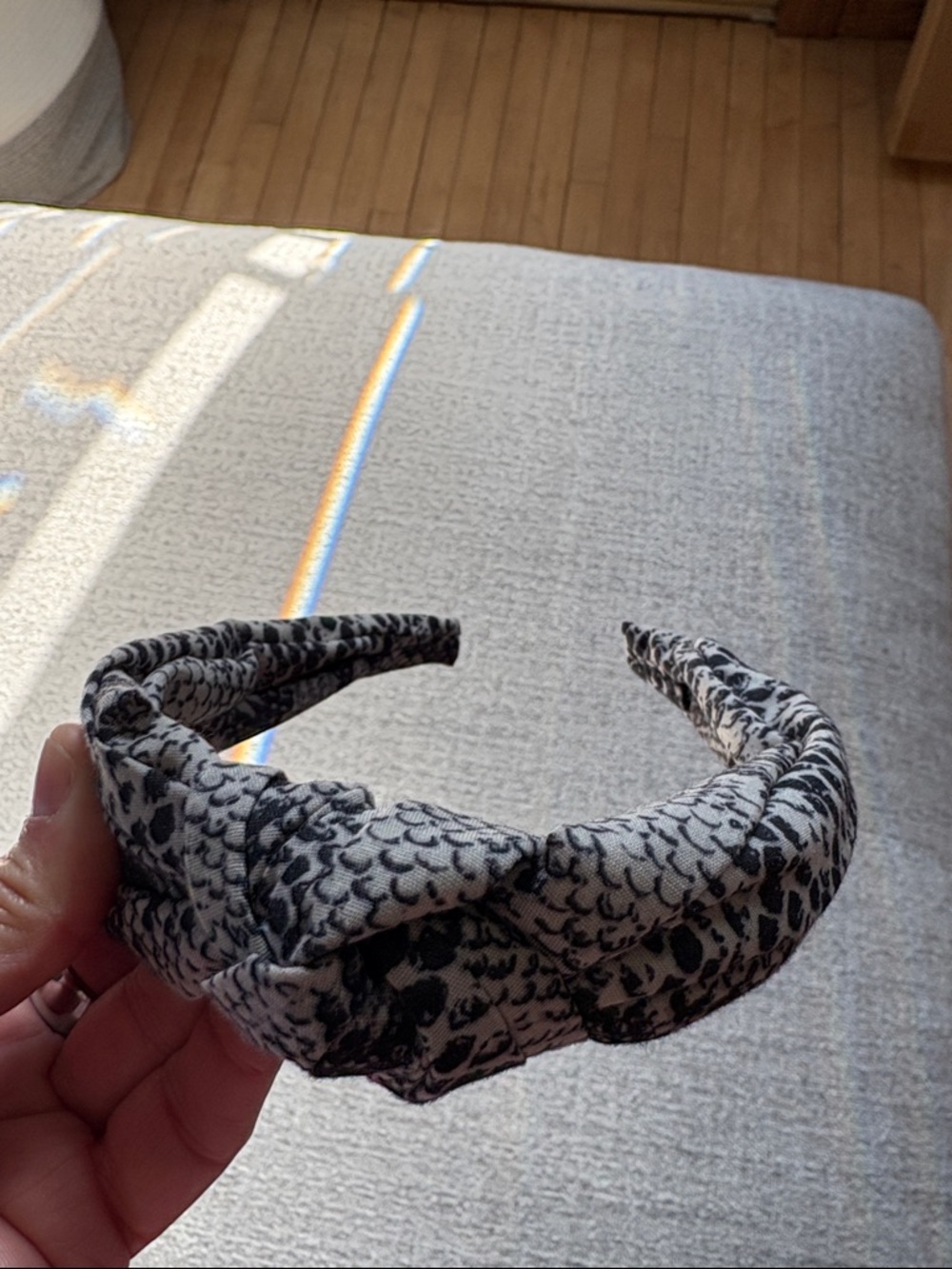 J. Crew Factory Womens Snake Print‎ Knotted Headband Neutral Black Cream Animal
